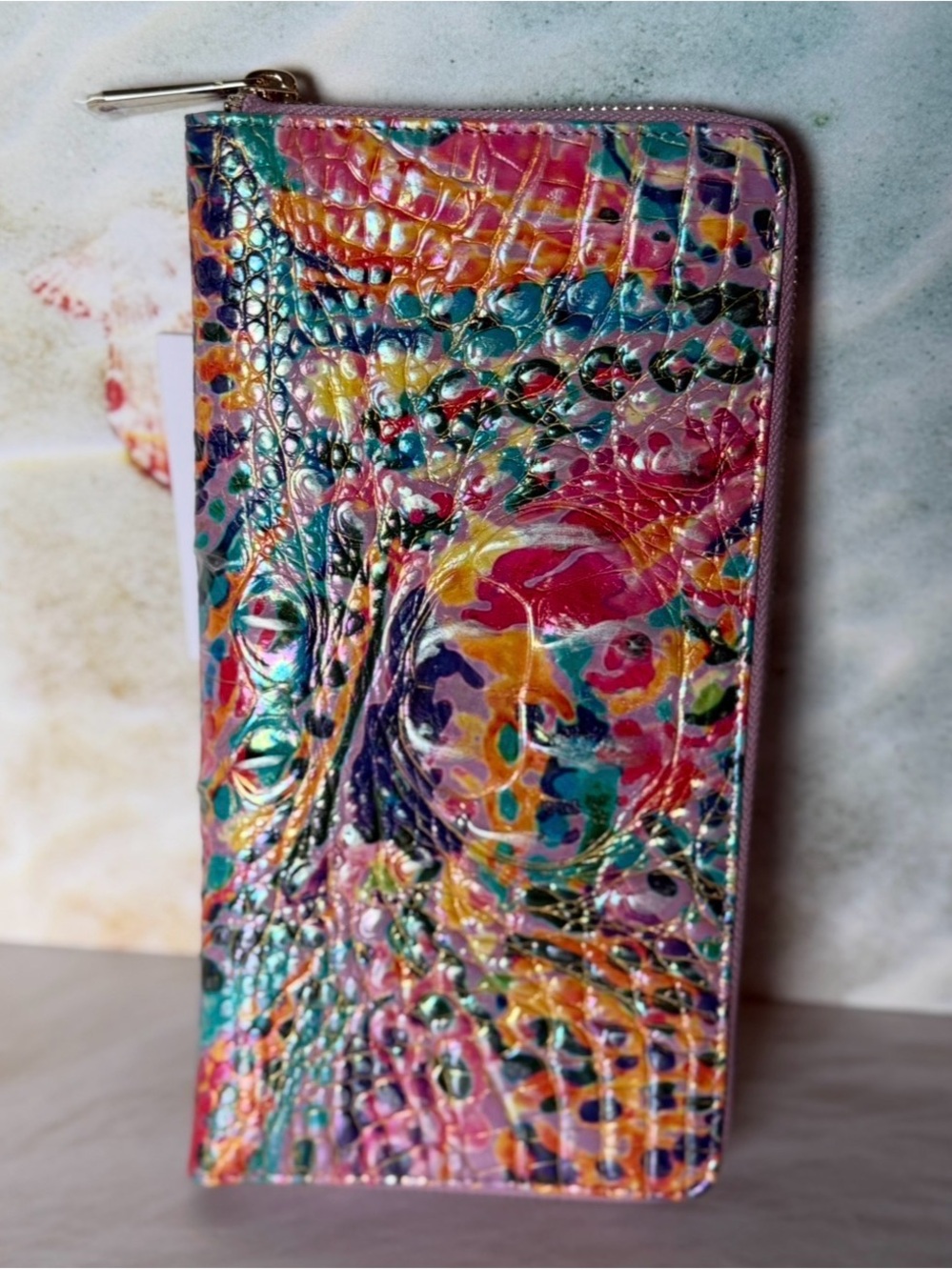 Brahmin Skyler RAINBOW REEF Wallet--NWT Vibrant Iridescent PRETTY EYE PLACEMENT - Picture 2 of 9